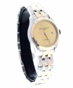 Clifton Automatic Gold Dial Ladies Steel and 18k Rose Gold Watch