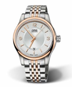 Classic Date Silver Dial Two-tone Stainless Steel Men's Watch