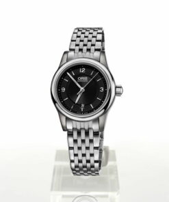 Classic Date Black Dial Stainless Steel Ladies Watch