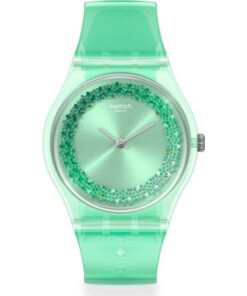 Amazo-Night Green Transparent Plastic Watch
