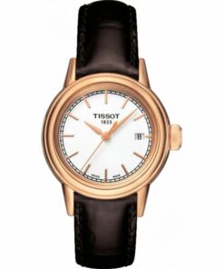 Carson White Dial Brown Leather Ladies Watch