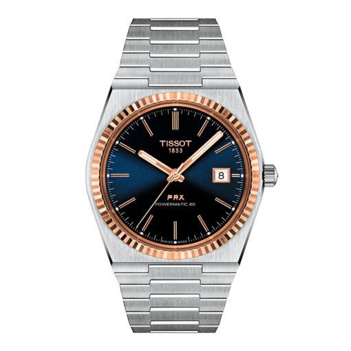 TISSOT PRX POWERMATIC 80 40 MM STAHL & 18K GOLDLÜNETTE